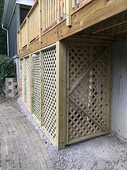 Close-up View Of Lattice Storage Area