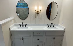 This vanity area was designed perfectly.